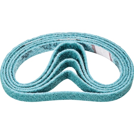 Pferd Sanding Belt, 1/4" W, 18" L, Surface Conditioning, Aluminum Oxide, 240 F Grit, Very Fine, Polivlies 43552